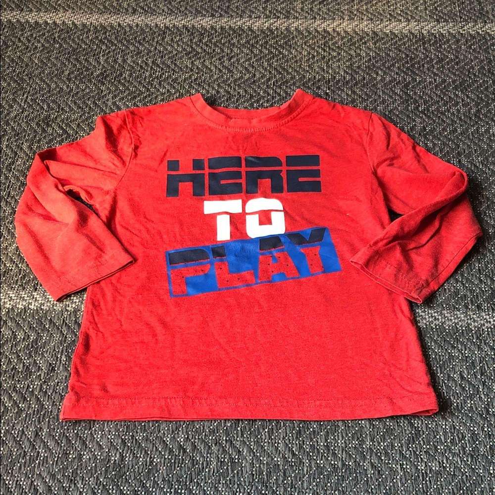 Athletic Works Red Long-Sleeve 'Here to Play' Graphic Tee